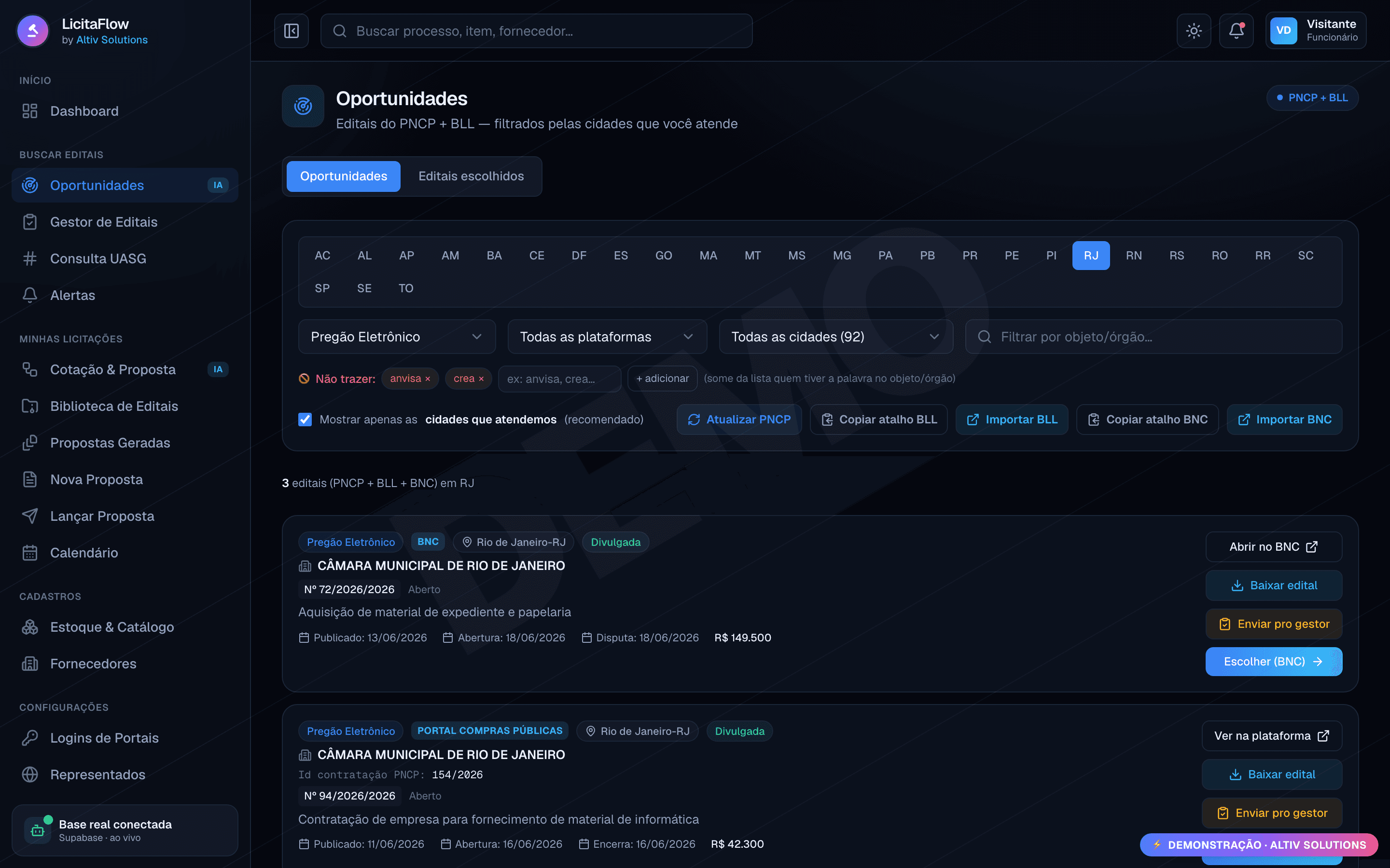 Sua IA caça as oportunidades — só as que importam